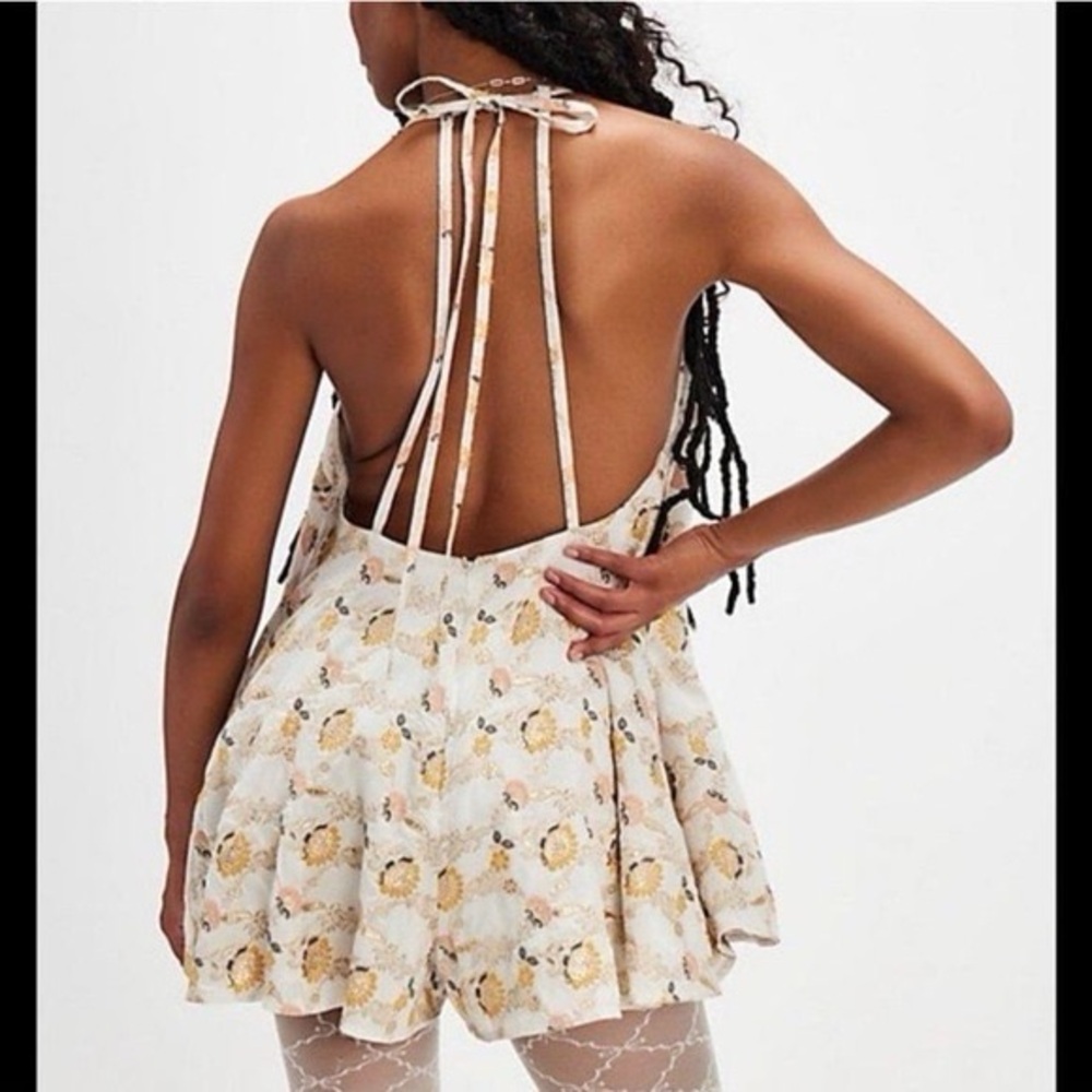 Free People Chiara Printed Jacquard Romper - Picture 3 of 13